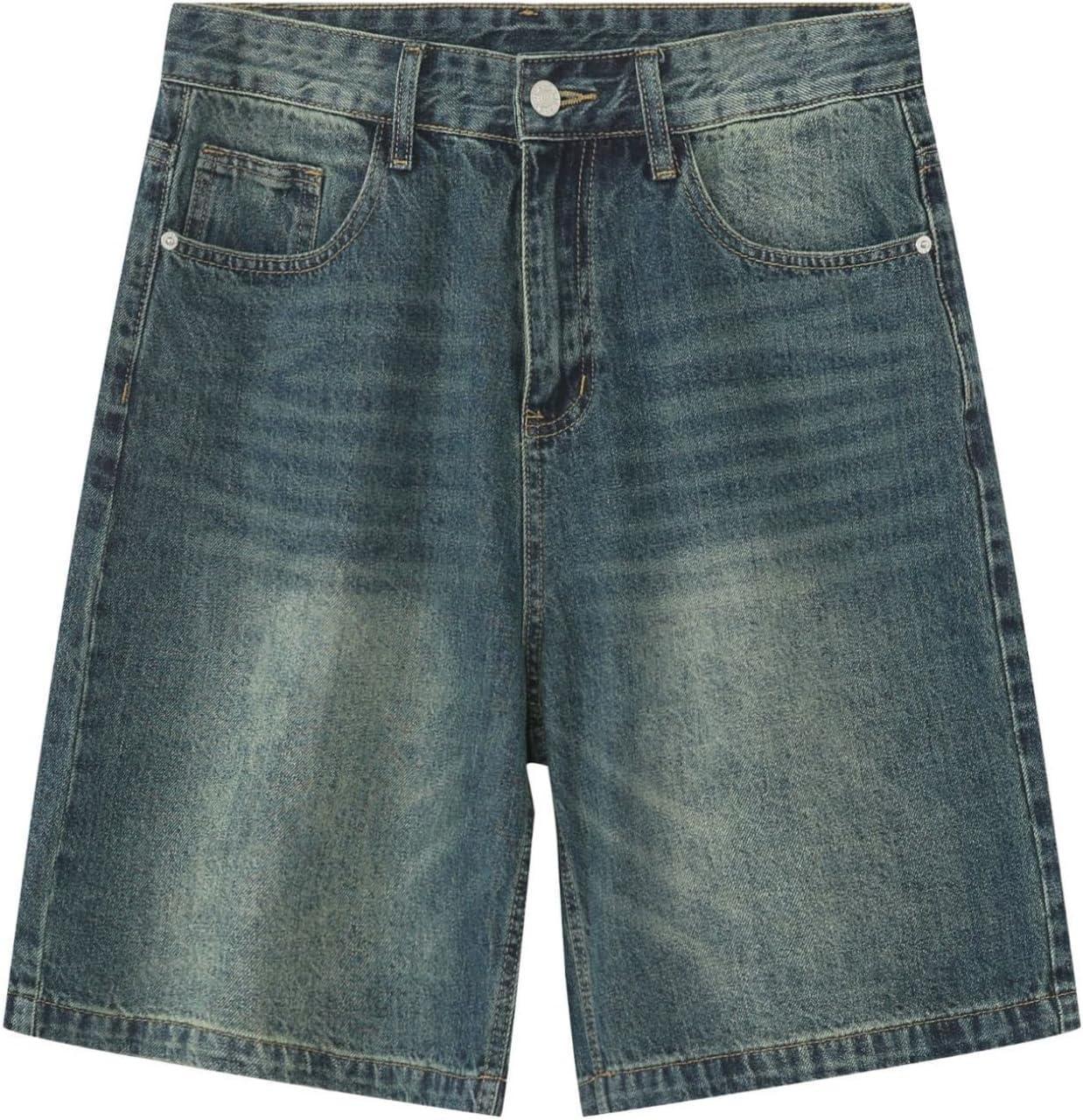 imageEMMIOL Baggy Jean Shorts Meny2k Jorts Hip Hop Mens Denim Shorts Loose Fit Vintage Streetwear SummerNavy Blue