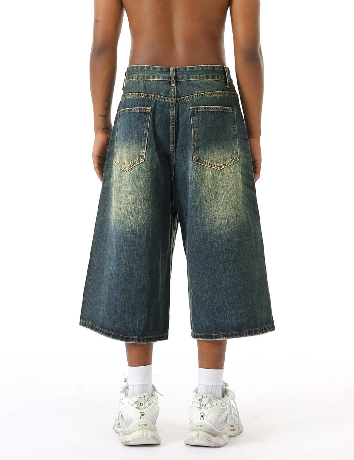 imageEMMIOL Mens Baggy Jean Shorts Loose Fit Denim Shorts Men Summer Casual Jorts Y2k Hip Hop Short Jeans Streetwear ClothesVintage Green