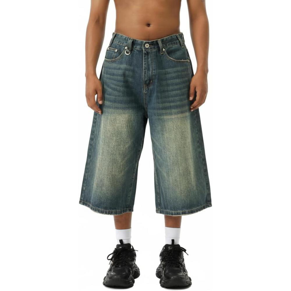 imageEMMIOL Mens Baggy Jean Shorts Loose Fit Denim Shorts Men Summer Casual Jorts Y2k Hip Hop Short Jeans Streetwear ClothesVintage Green