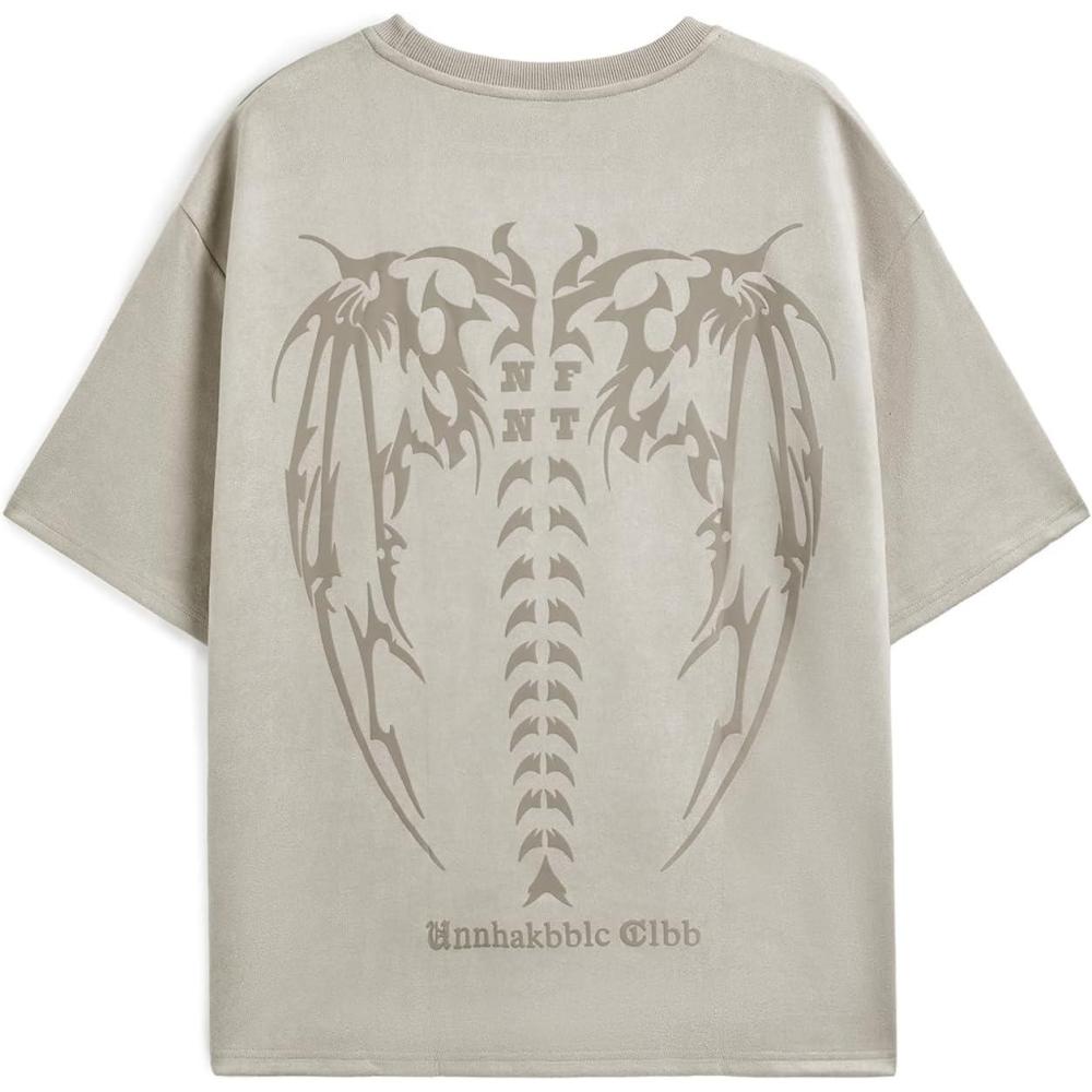 imageEMMIOL Mens Y2k Baggy Shirts Graphic Tees Oversized Crew Neck Short Sleeve Streetwear Tshirts Summer Tops 2025Apricota