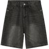EMMIOL Baggy Jean Shorts Men,y2k Jorts Hip Hop, Mens Denim Shorts Loose Fit Vintage Streetwear Summer(Black)