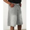 EMMIOL Baggy Jean Shorts Men,y2k Jorts Hip Hop, Mens Denim Shorts Loose Fit Vintage Streetwear Summer(Grey)