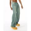EMMIOL Baggy Jeans Men Wide Leg,Y2k Hip Hop Skater Denim Cargo Pants Casual Loose Fit,Relaxed Long Trousers(Green-b)