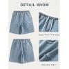 EMMIOL Baggy Jorts Men, Jean Shorts Cargo Ripped Y2K, Mens Denim Shorts Elastic Loose Fit Oversized Vintage Streetwear(Light Blue)