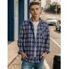 EMMIOL Men Flannel Shirts Long Sleeve Button Down Vintage Plaid Casual Cotton Shirt Brushed Soft Outdoor Shirts(Black)