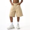 EMMIOL Mens Baggy Jean Shorts Loose Fit Denim Shorts Men Summer Casual Jorts Y2k Hip Hop Short Jeans Streetwear Clothes(Khaki-b)