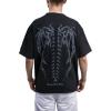 EMMIOL Mens Y2k Baggy Shirts Graphic Tees Oversized Crew Neck Short Sleeve Streetwear Tshirts Summer Tops 2025(Black)