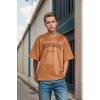 EMMIOL Mens Y2k Baggy Shirts Graphic Tees Oversized Crew Neck Short Sleeve Streetwear Tshirts Summer Tops 2025(Brown)