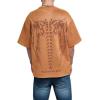 EMMIOL Mens Y2k Baggy Shirts Graphic Tees Oversized Crew Neck Short Sleeve Streetwear Tshirts Summer Tops 2025(Brown)