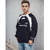 EMMIOL Oversized Crewneck Sweatshirts for Men Vintage Graphic Pullover Loose Fit Streetwear Long Sleeve Top(Black-a)