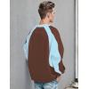 EMMIOL Oversized Crewneck Sweatshirts for Men Vintage Graphic Pullover Loose Fit Streetwear Long Sleeve Top(Brown)