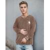 EMMIOL Oversized Crewneck Sweatshirts for Men Vintage Graphic Pullover Loose Fit Streetwear Long Sleeve Top(Brown-x)