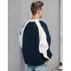 EMMIOL Oversized Crewneck Sweatshirts for Men Vintage Graphic Pullover Loose Fit Streetwear Long Sleeve Top(Navy Blue)