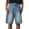 EMMIOL Baggy Jean Shorts Men,y2k Jorts Hip Hop, Mens Denim Shorts Loose Fit Vintage Streetwear Summer(Light Blue)