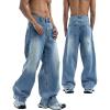 imageEMMIOL Mens Baggy Jeans Wide Leg Y2k Hip Hop Skater Straight Denim Cargo Pants Casual Loose FitVintage Relaxed Long TrousersBlue