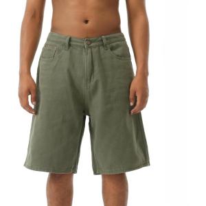 EMMIOL Mens Baggy Jean Shorts Loose Fit Denim Shorts Men Summer Casual Jorts Y2k Hip Hop Short Jeans Streetwear Clothes(Army Green)