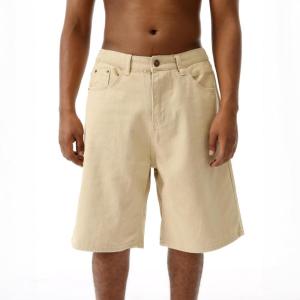 EMMIOL Mens Baggy Jean Shorts Loose Fit Denim Shorts Men Summer Casual Jorts Y2k Hip Hop Short Jeans Streetwear Clothes(Khaki-b)
