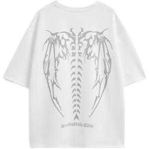 EMMIOL Mens Y2k Baggy Shirts Graphic Tees Oversized Crew Neck Short Sleeve Streetwear Tshirts Summer Tops 2025(White-a)