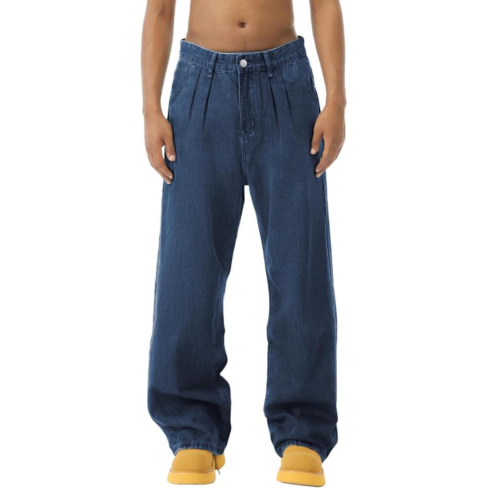 imageEMMIOL Baggy Jeans Meny2k Jeans Cargo Design Wide Leg Loose FitMens Denim Pants Vintage Skater Streetwear RelaxedNavy Blue