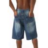 EMMIOL Baggy Jorts Men Jean Shorts Summer, y2k Grunge Denim Shorts Vintage Distressed Loose Fit Streetwear(Blue)