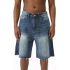 EMMIOL Baggy Jorts Men Jean Shorts Summer, y2k Grunge Denim Shorts Vintage Distressed Loose Fit Streetwear(Blue)