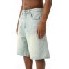 EMMIOL Baggy Jorts Men Jean Shorts Summer, y2k Grunge Denim Shorts Vintage Distressed Loose Fit Streetwear(Light Blue-inked)