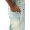 EMMIOL Baggy Jorts Men Jean Shorts Summer, y2k Grunge Denim Shorts Vintage Distressed Loose Fit Streetwear(Light Blue-inked)