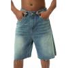 EMMIOL Baggy Jorts Men Jean Shorts Summer, y2k Grunge Denim Shorts Vintage Distressed Loose Fit Streetwear(Vintage Blue)