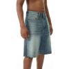 EMMIOL Baggy Jorts Men Jean Shorts Summer, y2k Grunge Denim Shorts Vintage Distressed Loose Fit Streetwear(Vintage Blue)