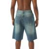 EMMIOL Baggy Jorts Men Jean Shorts Summer, y2k Grunge Denim Shorts Vintage Distressed Loose Fit Streetwear(Vintage Blue)