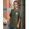 EMMIOL Men’s Spider Graphic Grunge T Shirts Crew Neck Loose Fit Tees Solid Streetwear Cotton Tops Vintage Design(Army Green)