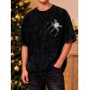 EMMIOL Men’s Spider Graphic Grunge T Shirts Crew Neck Loose Fit Tees Solid Streetwear Cotton Tops Vintage Design(Black)