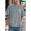 EMMIOL Men’s Spider Graphic Grunge T Shirts Crew Neck Loose Fit Tees Solid Streetwear Cotton Tops Vintage Design(Gray)