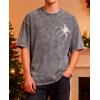 EMMIOL Men’s Spider Graphic Grunge T Shirts Crew Neck Loose Fit Tees Solid Streetwear Cotton Tops Vintage Design(Gray)