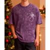 EMMIOL Men’s Spider Graphic Grunge T Shirts Crew Neck Loose Fit Tees Solid Streetwear Cotton Tops Vintage Design(Violet-x)
