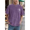 EMMIOL Men’s Spider Graphic Grunge T Shirts Crew Neck Loose Fit Tees Solid Streetwear Cotton Tops Vintage Design(Violet-x)