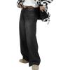 EMMIOL Baggy Jeans Men,y2k Jeans Cargo Design Wide Leg Loose Fit,Mens Denim Pants Vintage Skater Streetwear Relaxed(Black-023)