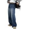 EMMIOL Baggy Jeans Men,y2k Jeans Cargo Design Wide Leg Loose Fit,Mens Denim Pants Vintage Skater Streetwear Relaxed(Lake Blue)