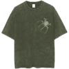 EMMIOL Men’s Spider Graphic Grunge T Shirts Crew Neck Loose Fit Tees Solid Streetwear Cotton Tops Vintage Design(Army Green)