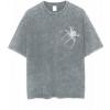 EMMIOL Men’s Spider Graphic Grunge T Shirts Crew Neck Loose Fit Tees Solid Streetwear Cotton Tops Vintage Design(Gray)