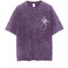 EMMIOL Men’s Spider Graphic Grunge T Shirts Crew Neck Loose Fit Tees Solid Streetwear Cotton Tops Vintage Design(Violet-x)