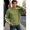 EMMIOL Fall Sweaters for Men Pull Over Cozy Sweaters Long Sleeve Crew Neck Skull Sweater(Green)