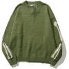 EMMIOL Fall Sweaters for Men Pull Over Cozy Sweaters Long Sleeve Crew Neck Skull Sweater(Green)