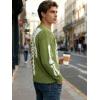 EMMIOL Fall Sweaters for Men Pull Over Cozy Sweaters Long Sleeve Crew Neck Skull Sweater(Green)