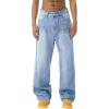 EMMIOL Baggy Jeans Men Wide Leg,Y2k Hip Hop Skater Denim Cargo Pants Vintage Loose Fit,Relaxed Long Trousers Streetwear 2025(Light Blue-007)