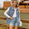 EMMIOL Denim Vest Women, Baggy Streetwear Jean Vest Top with Pockets, Vintage Y2k Sleeveless Jacket, 2025 Womens Trendy,Blue,S
