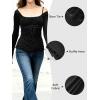Y2K Mesh Top Women Long Sleeve Shirts Scoop Neck Ruffle Hem Babydoll Blouse(Black)