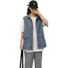 EMMIOL Jean Vest Top for Women Casual Denim Vest Sleeveless Jean Jacket with Pockets(Blue-050)
