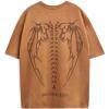 EMMIOL Mens Y2k Baggy Shirts Graphic Tees Oversized Crew Neck Short Sleeve Streetwear Tshirts Summer Tops 2025 Brown