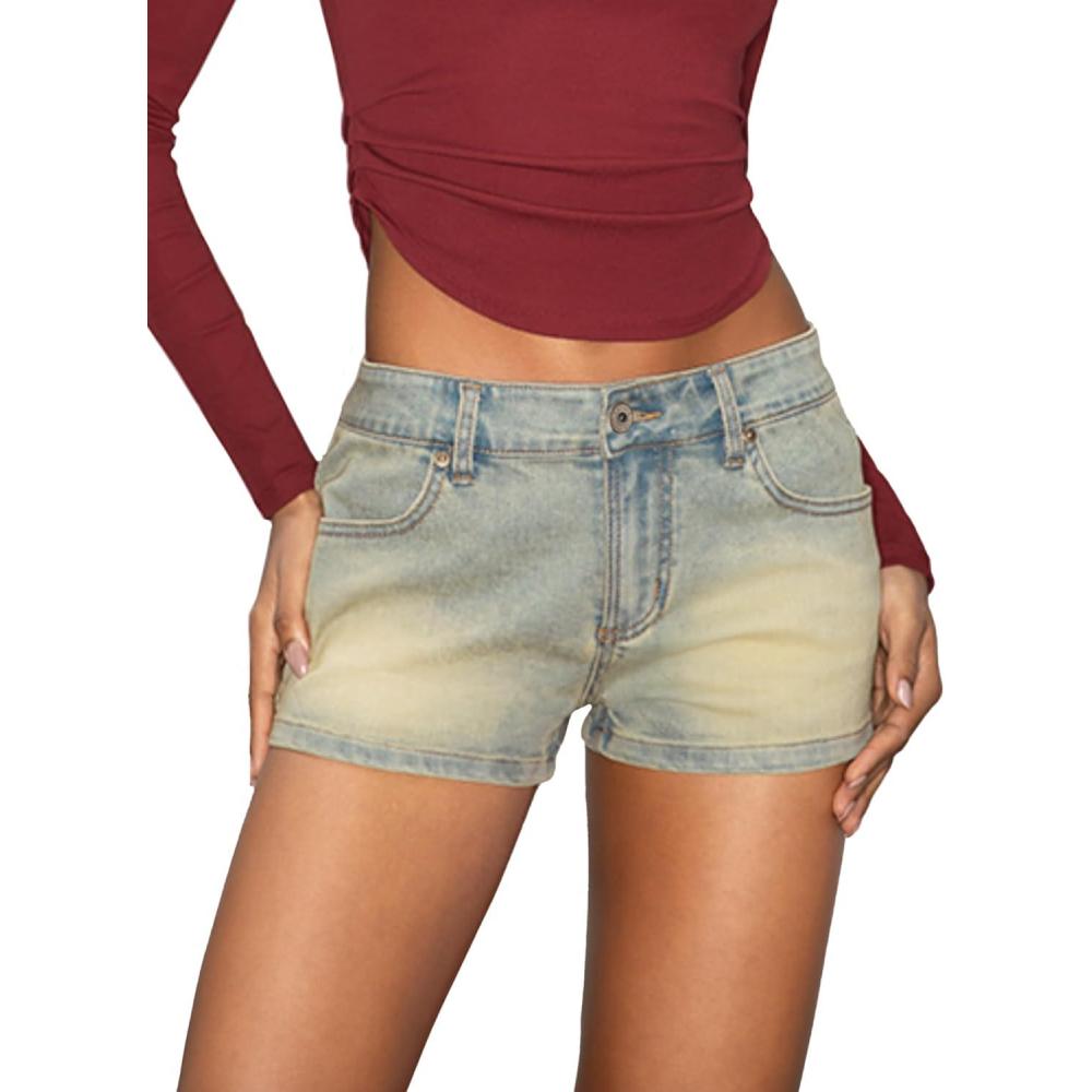 imageEMMIOL Women Jorts Baggy Jeans Shorts MidLow Waisted Denim Y2K HipHop Shorts Summer Hot Short Pants StreetwearLake Blue040